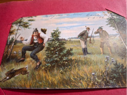 Delcampe - Chasseurs,lapin,braconnier, Chien,fusil. - Jagd