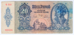 Delcampe - 1941 Hungary 20 Pengo 095524 Paper Banknote Money Currency - Hongrie
