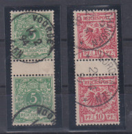 Delcampe - Dt.Reich Adler & Krone Zwischenstegpaare Der MiNo. 46ZS O Und 47ZS O - Used Stamps