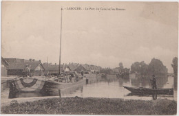 Delcampe - CPA  -LAROCHE-LE PORT DU CANAL ET LES BATEAUX-BELLE ANIMATION-PECHEURS ??-MAISONS - Laroche Saint Cydroine