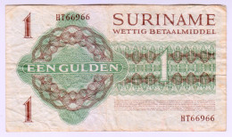 Delcampe - 1974 Suriname 1 Gulden 66966 RADAR Paper Banknote Money Currency - Surinam