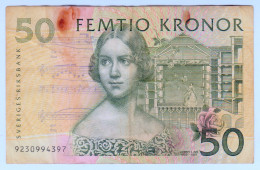 Delcampe - 1985 Sweden 50 Kronor 9230994397 Little Torn And Glue Paper Banknote Money Currency - Suède
