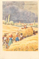 Delcampe - A6157 Pastoral Scenery, Rural Area, Hay Gathering Agriculture Themed Illustration Postcard - Sonstige & Ohne Zuordnung