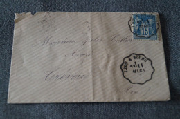 Delcampe - Bel Envoi Oblitération Lyon A Bourg Trevoux 1886,Superbe Ancien Courrier,pour Collection - Poste Ferroviaire