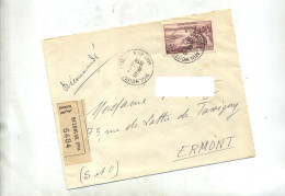 Delcampe - Lettre Recommandee Mulhouse Sur Evian - Manual Postmarks