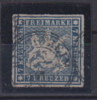 Delcampe - Württemberg 7 Kr Blau MiNo. 35a O - Used