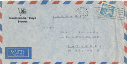 Delcampe - Panama Canal Zone Air Mail Cover Sent To Germany Cristobal 3-1-1955 Single Franked The Cover Is Wrinkled In The Right Si - Panama