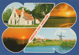 Delcampe - Nederland Ameland Landschappen Molen Huizen Zonsondergang Oblitereerd #SCH241 - Ameland