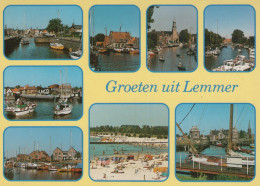 Delcampe - Nederland Lemmer Pittoresk Kanaalstadje Architectuur Boten Strandleven #SCH178 - Lemmer