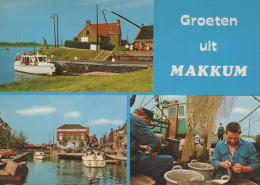 Delcampe - Nederland Makkum Dorpsgezichten Met Grachten Architectuur Boten #SCH169 - Makkum