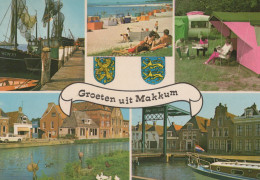 Delcampe - Nederland Makkum Vissershaven Strand Grachten Brug Afgestempeld #SCH173 - Makkum