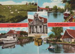 Delcampe - Nederland Workum Collage Grachten Huizen Boten Landschappen Oblitereerd #SCH150 - Workum