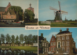 Delcampe - Nederland Workum Gezichten Molen Grachten Kerk Afgestempeld #SCH152 - Workum