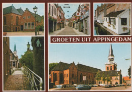 Delcampe - Nederland Appingedam Stadsgezichten Grachten Nicolaïkerk Oblitereerd #SCH119 - Appingedam