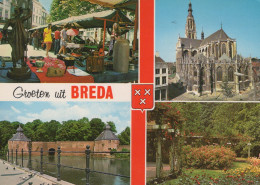 Delcampe - Nederland Breda Noord Brabant Grote Kerk Kasteel Markt Tuin Oblitereerd #SCH122 - Breda
