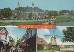 Delcampe - Nederland Ommen Stadsgezicht Winkelstraat Windmolen Gefrankeerd #SCH082 - Ommen
