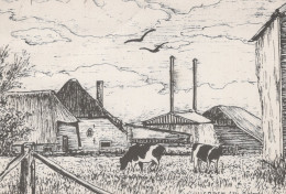 Delcampe - Nederland Dordrecht Agrarisch Landschap Met Koeien En Fabriek #SCG879 - Dordrecht