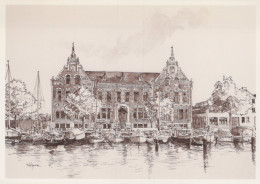 Delcampe - Nederland Vlaardingen Hollandiagebouw Aan Gracht Boten Oblitereerd #SCH606 - Vlaardingen