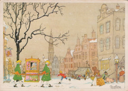 Delcampe - Nederland Vlaardingen Zuid Holland Winters Stadsgezicht Figuren #SCH599 - Vlaardingen