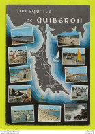Delcampe - 56 Presqu'île De QUIBERON Multivues N°561 VOIR DOS En 1971 - Quiberon