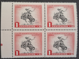 Delcampe - Uruguay 1954 Cowboy Cheval Horse Breaking Dressage Yvert 624 ** MNH - Chevaux