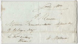 Delcampe - Quartier Général Modène Italie 1814 Lettre Autographe Signature LAS Etat Major Général Delaroche ? Armée D'Italie - Politico E Militare