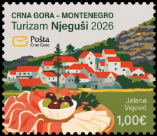Delcampe - Montenegro - 2026 - Tourism - Njegusi Village - Mint Stamp - Montenegro