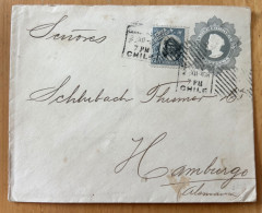 Delcampe - Entier Postal Stationery 1908 De Conception Chili Avec Complément Timbre Pour Hambourg Allemagne , Voir Scans - Chile