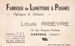 Delcampe - (5)     Petite Carte Commerciale  Fabrique De Lunetterie Et Peignes - Louis RIBEYRE à AUBENAS - Aubenas