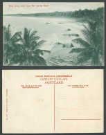 Delcampe - Ceylon Old Postcard View Along Coast From Mount Mt Lavinia Hotel Beach Palm Tree - Sri Lanka (Ceylon)