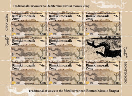 Delcampe - Montenegro - 2026 - Euromed - Traditional Mosaics In Mediterranean - Roman Mosaic Dragon - Mint Miniature Stamp SHEET - Montenegro