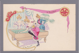 Delcampe - CPA Mouton Georges Femme Women érotisme Billard Billiard Non Circulée Pin Up Art Nouveau Réhaussée à La Main Pin Up - Pin-Ups
