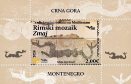 Delcampe - Montenegro - 2026 - Euromed - Traditional Mosaics In Mediterranean - Roman Mosaic Dragon - Mint Souvenir Sheet - Montenegro