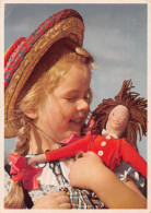 Delcampe - Children 1949 Photo Montage Of Girl Hugging A Doll Vintage Postcard B818 - Sonstige & Ohne Zuordnung