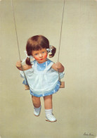 Delcampe - Children Photo Montage Of Doll On Swing 1961 Vintage Postcard B818 - Sonstige & Ohne Zuordnung