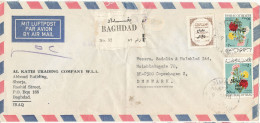Delcampe - Iraq Registered Air Mail Cover Sent To Denmark Baghdad 1970 Topic Stamps The Cover Is Light Folded - Irak