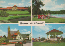 Delcampe - Nederland Ermelo Collage Bosbad Kerk Muziektent Molen Gepost #SCH979 - Ermelo