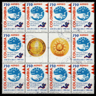 Delcampe - 013C-FB- COLOMBIA - 1995 - USED BLOCK - SCARCE WITH LABELS - PACIFIC GAMES IN CALI CITY - SPORTS - Colombie