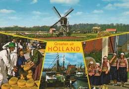 Delcampe - Nederland Brielle Collage Molen Klederdracht Visserij Kaas Oblitereerd #SCH894 - Brielle