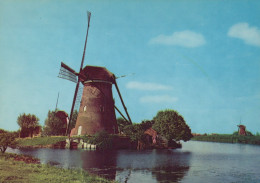 Delcampe - Nederland Kinderdijk Polderlandschap Molens Rustiek Unposted #SCH879 - Kinderdijk