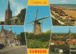 Delcampe - Nederland Domburg Collage Molen Kerken Strand Panden Verzonden #SCH855 - Domburg