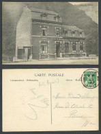 Delcampe - Belgium 5c 1913 Old Postcard Gare De Rivage Railway Station, Hotel Huberty, Cafe - Autres & Non Classés