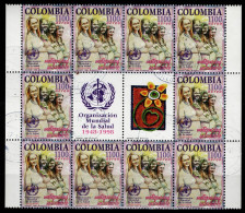Delcampe - 013D-FB- COLOMBIA - 1998 - USED BLOCK - SCARCE WITH LABELS - HEALTHY MATERNITY - HEALTH - Colombie