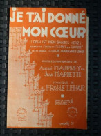 Delcampe - Partition Mauprey Marietti Je T'ai Donné Mon Coeur Max Eschig - Partituras