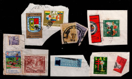 Delcampe - 013E-FB- COLOMBIA - 1998 - USED LOT OF 6 BISECTED STAMPS ON SMALL PIECES. - Colombie