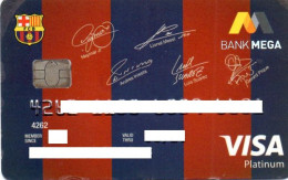 Delcampe - INDONESIA - BANK CARD - VISA PLATINUM - BANK MEGA - FOOTBALL SOCCER - FC BARCELONA - AS IN PIC - Indonésie