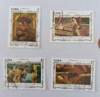 Delcampe - Sellos Cuba 1993, Obras De Arte Del Museo Nacional, Edifil 3835/3836, 3839/3840 - Oblitérés