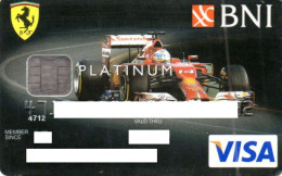 Delcampe - INDONESIA - BANK CARD - VISA PLATINUM - BNI - FERRARI - Indonésie