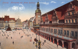 Delcampe - B136 Germany 1915 Leipzig Market Square Old Town Hall WWI Field Postcard - Leipzig