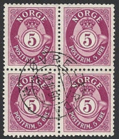 Delcampe - Norwegen, 1940, Mi.-Nr. 218, Viererblock, Gestempelt - Gebraucht